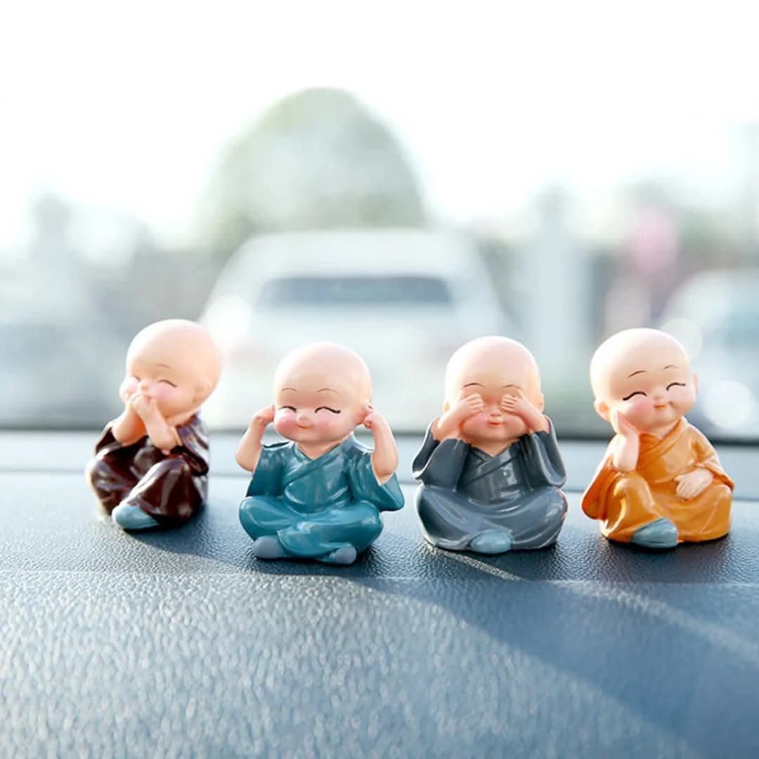 Decorative Buddha Monks (Set of 4) – See No Evil, Hear No Evil
