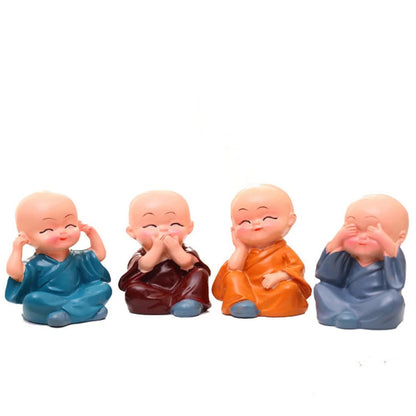 Decorative Buddha Monks (Set of 4) – See No Evil, Hear No Evil